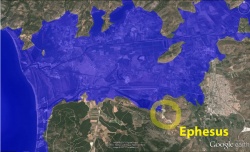 Historical Ephesus Location Map - (Image Credit:Robert John Langdon)